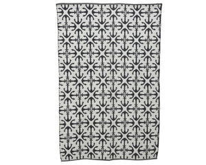 Decoris buitenvloerkleed 100% pvc met blauw ankermotief 180x120cm