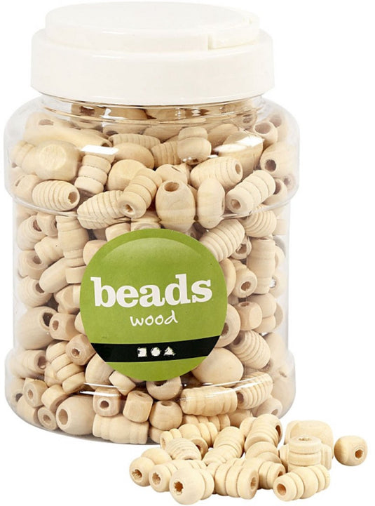 Creativ company houten kralen mix 5-28 mm naturel 200 stuks