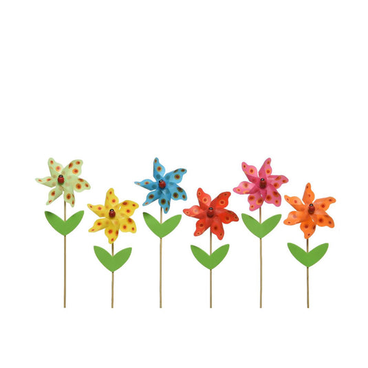 Decoris windmolen bloem plastic ã˜9xh28cm 6 assorti