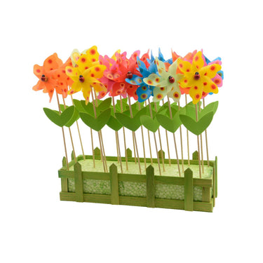 Decoris windmolen bloem plastic ã˜9xh28cm 6 assorti