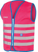 Wowow veiligheidshesje kind met rits en 1150 - fun fietsjas - maat l - unisex - roze blauw zilver