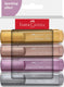 Faber-castell tekstmarker 46 - 4 stuks - metallic - fc-254674