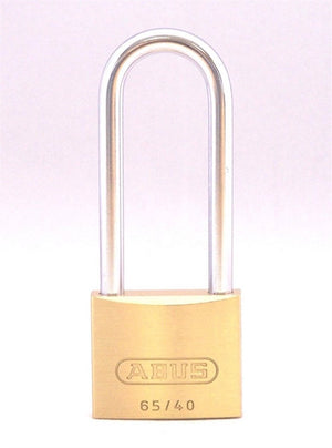 Abus hangslot - messing ongelakt - messing - - 65 40hb40 hoge beugel 40mm messing