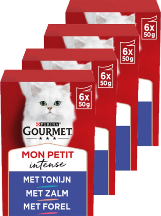 Gourmet mon petit intense - kattenvoer natvoer - vis - 24 x 50 g