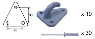 Valeryd planenhaken fastening 10pcs. f. cover net w. pop rivet