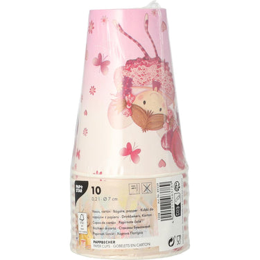 Papstar set a 10 drinkbekers little dancer karton 0,2l ã˜7x9,7cm