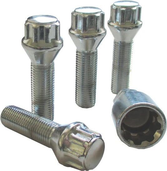 Autostyling seehase velgenslot-set rim locks set chrome cone 60, m14x1.25x27 mm