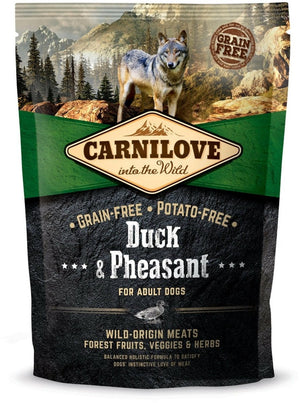 Carnilove hondenvoer - eend en fazant - graanvrij, 1.5kg, hoog vleesgehalte