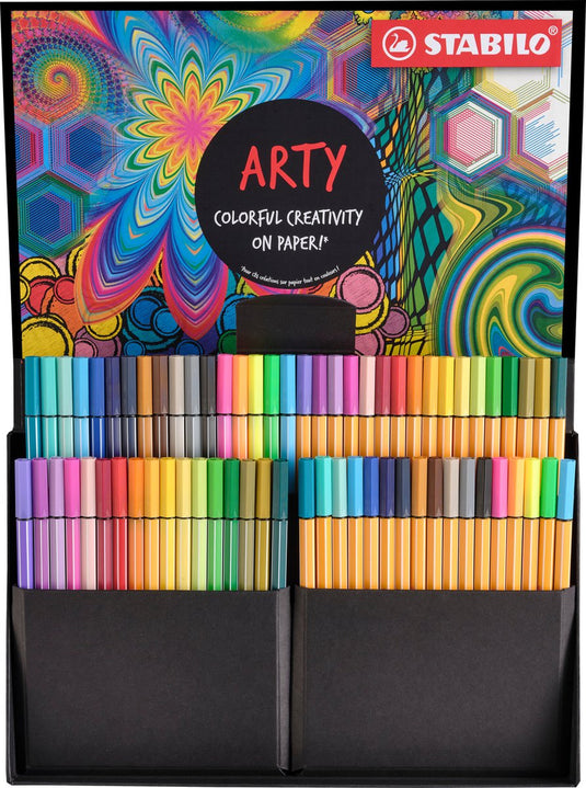 Stabilo point 88 pen 68 - creative arty mixed in luxe box - met 34 stuks point 88 fineliners en 34 stuks pen 68 viltstiften