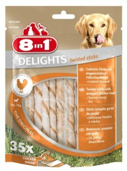 8in1 delights twisted sticks kip - 35 stuks