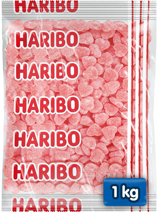 Haribo frambozenhartjes - snoep - 1kg zak