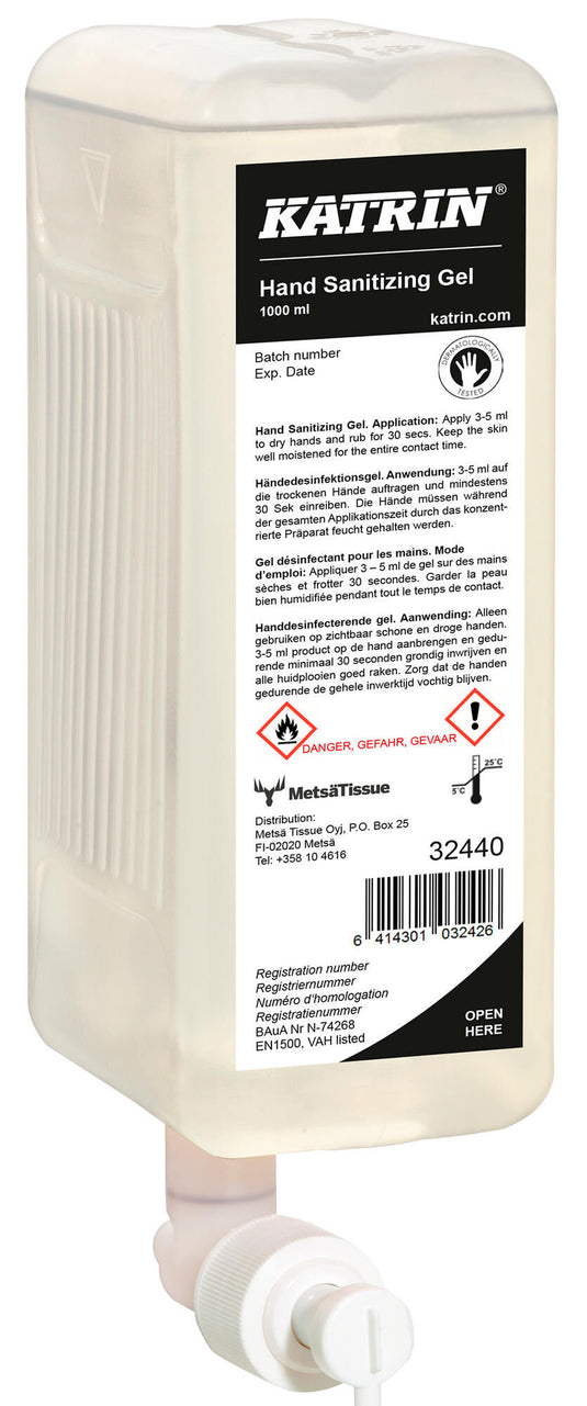 Katrin desinfectiemiddel hand sanitizing gel hand disinfectant gel 1l.