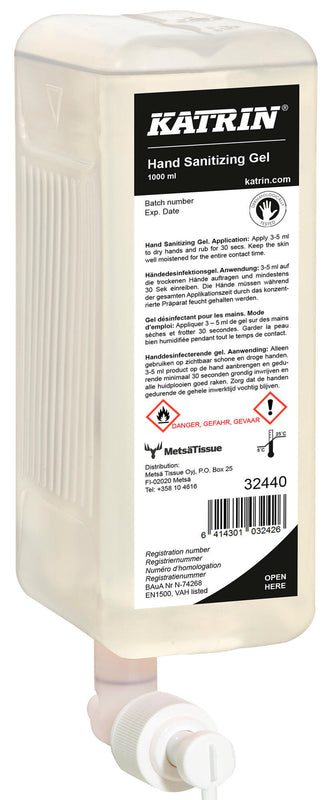 Katrin desinfectiemiddel hand sanitizing gel hand disinfectant gel 1l.