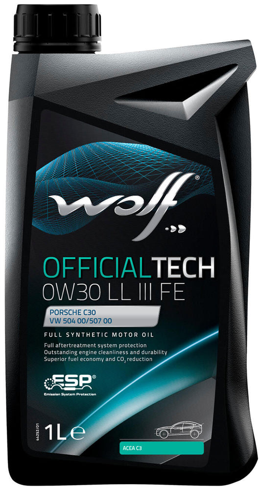 Wolf motorolie officialtech ll iii fe motoroil 0w30 1l off.tech ll iii fe