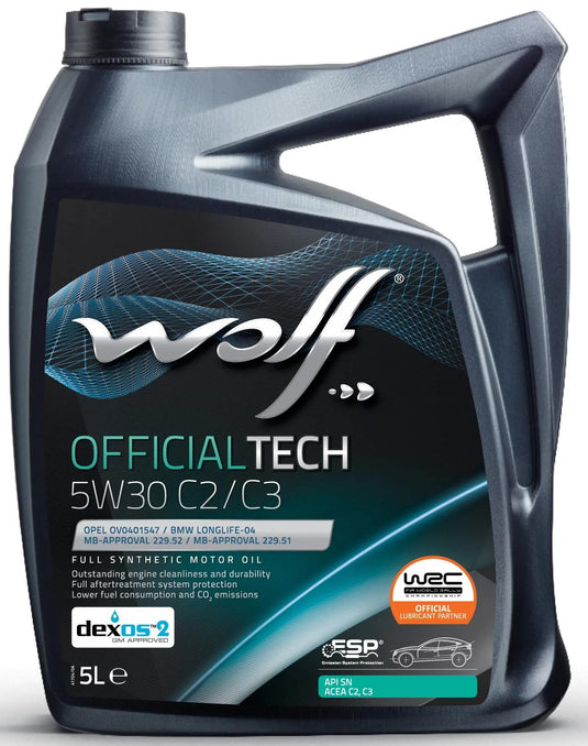 Wolf motoröl officialtech c2 c3 motoroil 5w30 5l officialtech c2 c3