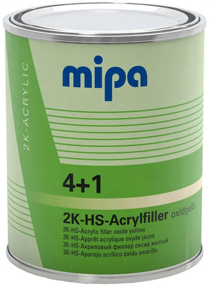 Mipa vulmiddel voor grondverf 4+1 acrylfiller hs 4+1 acrylic filter hs 1l oxidyellow