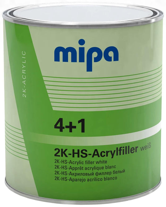 Mipa grundierfiller 4+1 acrylfiller hs 4+1 acrylic filter hs 3l white
