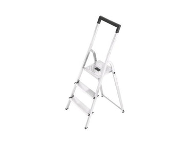 Hailo l40 huishoud trap 3-treeds aluminium (2 treden+bordes)