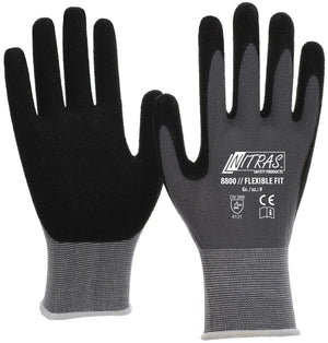 Nitras safety nitras fijn gebreide handschoen flexible fit glove size 10 knit gray sw flexible fit
