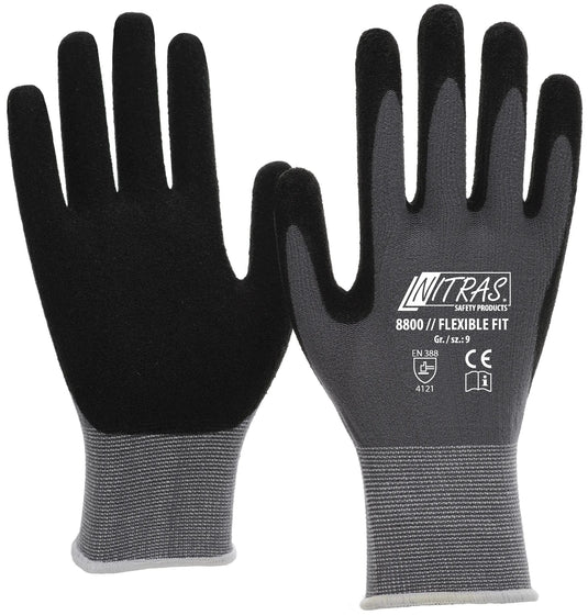 Nitras safety flexibele werkhandschoen flexible fit glove size 11 knit gray sw flexible fit