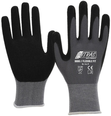 Nitras safety flexibele werkhandschoen flexible fit glove size 11 knit gray sw flexible fit
