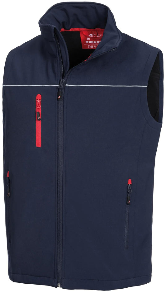 Nitras safety softshellweste motion tex light softshell vest gr. l motion tex light blue