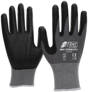 Nitras safety monteurshandschoen flexible fit+ glove size 8 pimples gray sw flexible fit+