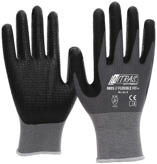 Nitras safety mechanikerhandschuh flexible fit+ glove size 11 pimples gray sw flexible fit+
