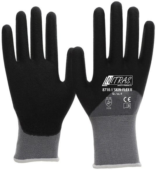 Nitras safety flexibele werkhandschoen skin flex v glove size 10 skin flex v