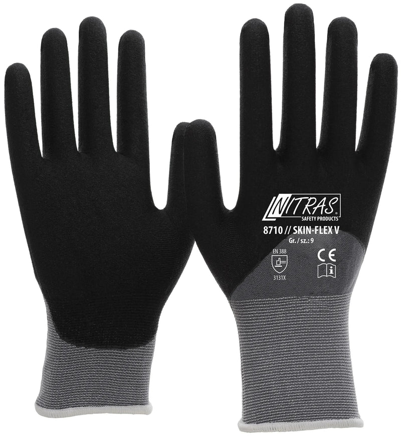 Load image into Gallery viewer, Nitras safety feinstrickhandschuh skin flex v glove size 10 skin flex v
