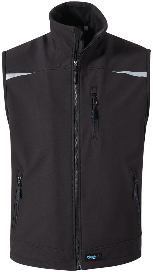 Pionier workwear softshellweste uni softshell vest gr. m pioneer black