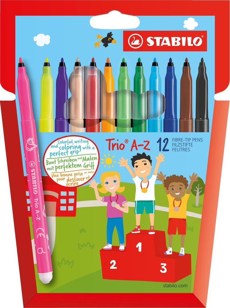 Afbeelding laden in galerijviewer, Stabilo trio a-z - viltstift - set met 12 stuks
