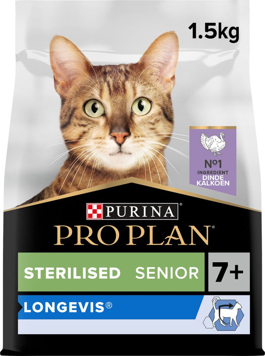 Pro plan sterilised senior - kattenvoer droogvoer - kalkoen - 1.5 kg