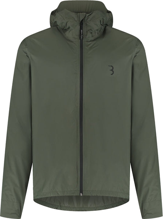 Bbb cycling multishield regenjas fiets: urban sport - waterdicht 10k en ademend - heren dames fietsjas - olijfgroen - maat xl - bbw-475