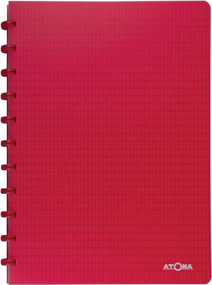 Atoma trendy schrift, ft a4, 144 bladzijden, commercieel geruit, transparant rood