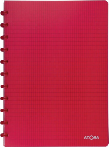 Atoma trendy schrift, ft a4, 144 bladzijden, commercieel geruit, transparant rood