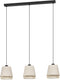 Eglo tabley hanglamp - e27 - 89 cm - natuur|bruin|zwart - textiel