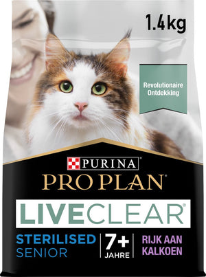 Pro plan senior liveclear - kattenvoer droogvoer - kalkoen - 1.4 kg