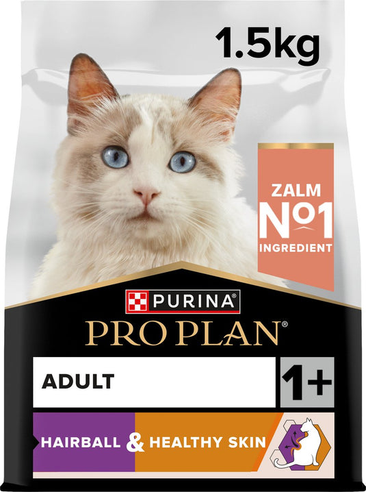 Pro plan adult adult hairball healthy skin rijk aan zalm - 6 x 1.5 kg