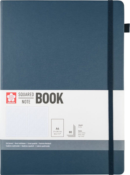 Sakura geruit harde kaft notitieboek a4 donker indigo