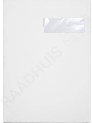 Raadhuis akte envelop c4 - 229x324mm - wit - met plakstrip - venster rechts - 250 stuks - rd-303595