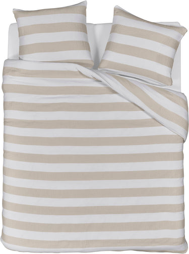 Riviera maison striped dekbedovertrek - lits-jumeaux xl - 260x200 220 - zand