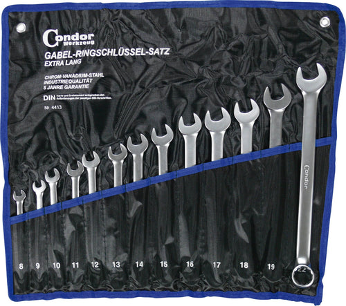 Condor ring-steeksleutel set 4413 fork ring spanner set 8-22mm super long