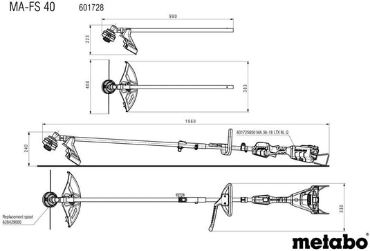 Metabo apparaatbevestiging ma brush cutter attachment ma-fs 40