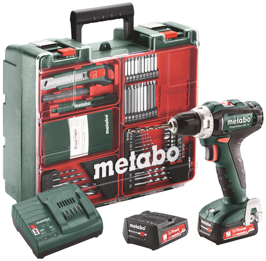 Metabo boor- schroefmachine set powermaxx bs 12 mobile werkstatt mobile workshop 12v powermaxx bs