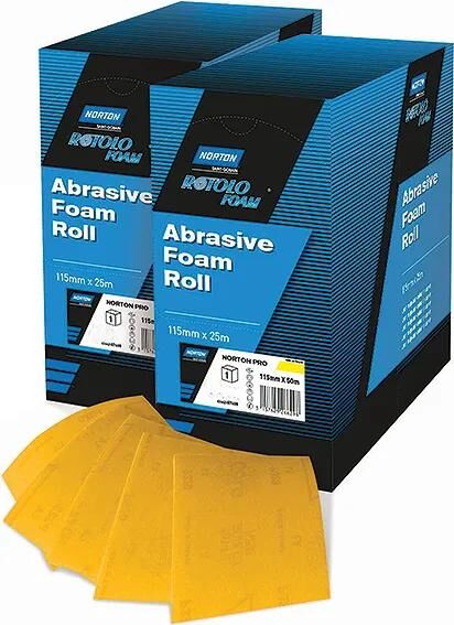 Norton schleifbogen rotolo foam sanding roll 115mmx25m p320