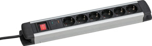 As-schwabe meervoudige verdeler aluminum socket strip 6-fach