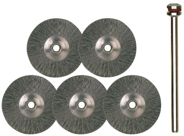 Proxxon stahldrahtrundbürstensatz round brush set steel d=22mm 5 pcs.