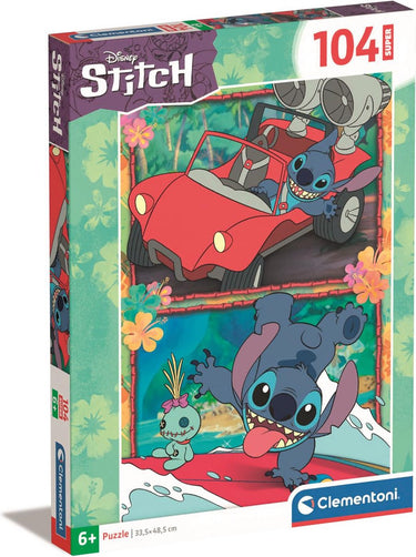Clementoni legpuzzel super color disney stitch, 104st.