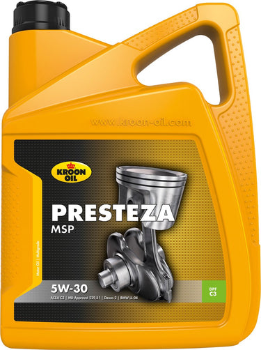 Kroon-oil presteza msp 5w-30 - synthetische longlife motorolie - 5 liter - transparant